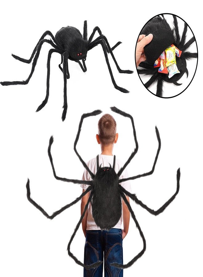 catnee Giant Realistic Spider Costume & Decor - Outdoor/Indoor Giant Spider Props with Straps for Kids' Halloween Parties & Haunted Houses - Image 1
